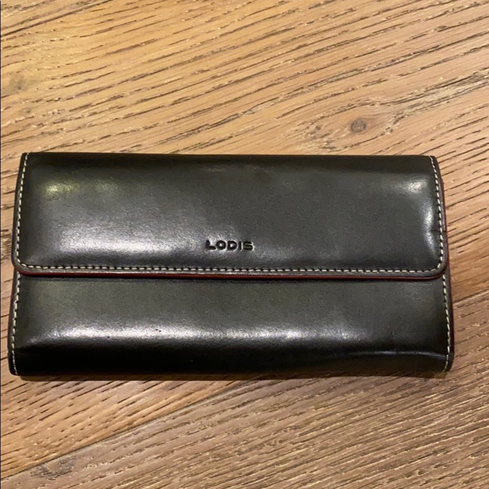Lodis black checkbook wallet